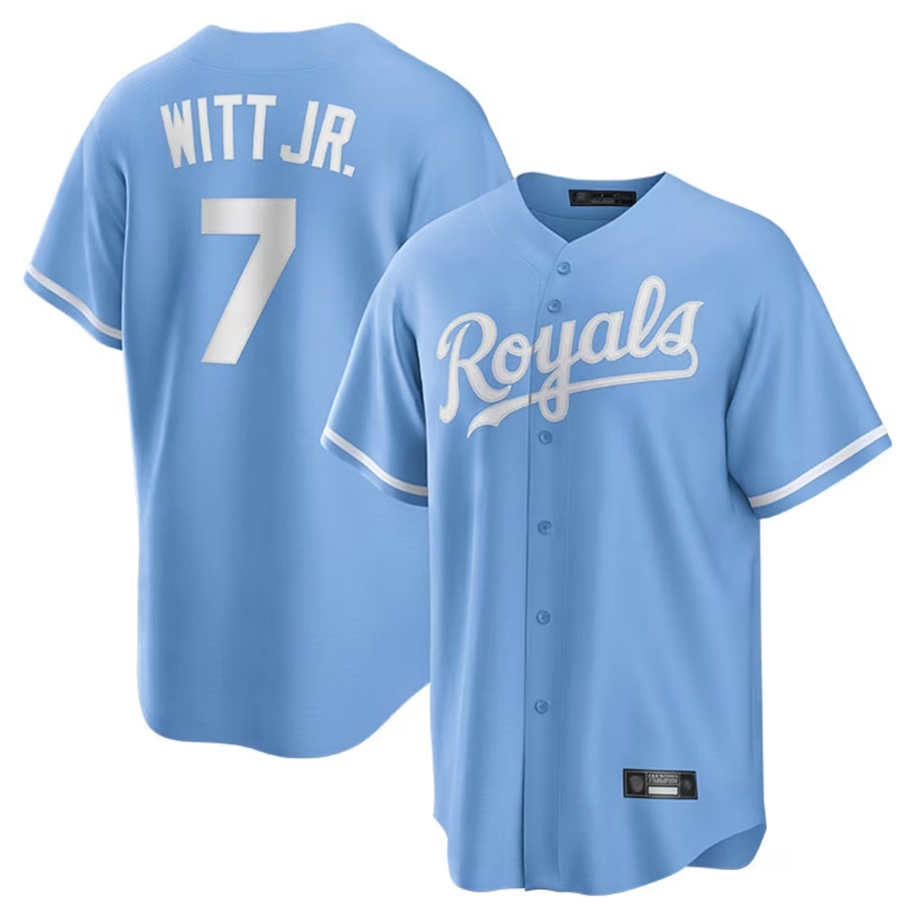 Trusc KC.Royals #7 Bobby Witt Jr. Player Light Blue Home Game Stitched Jerseys
