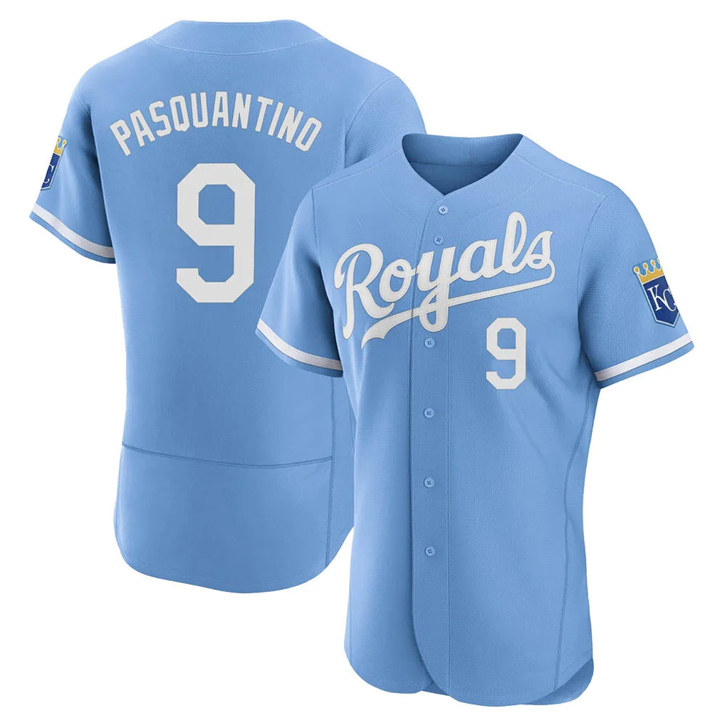 Trusc KC.Royals #9 Vinnie Pasquantino Player Light Blue Alt Limited Elite Home Stitched Jerseys