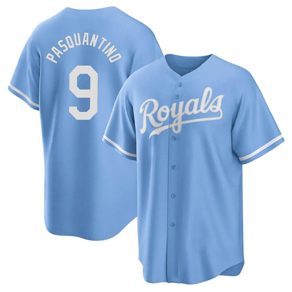 Trusc KC.Royals #9 Vinnie Pasquantino Player Light Blue Home Game Stitched Jerseys
