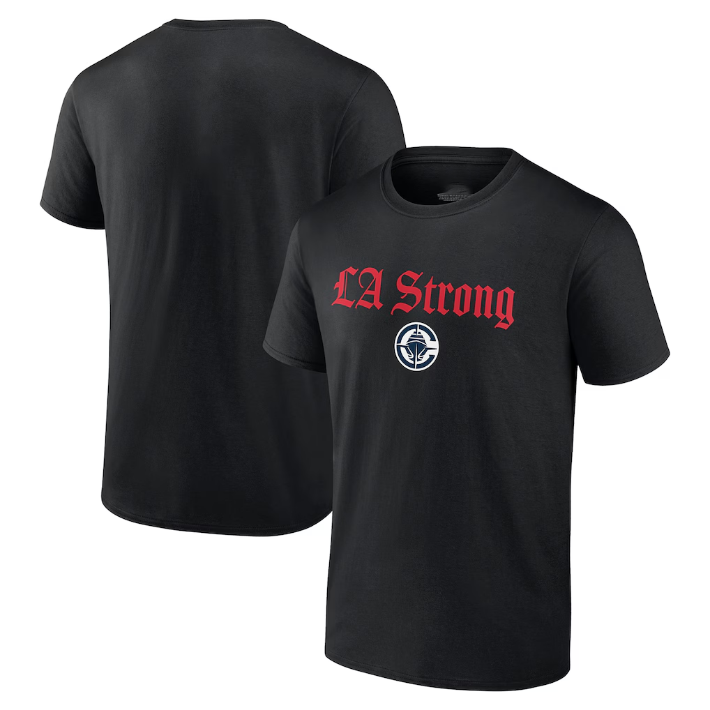 Trusc LA.Clippers Black LA Strong T-Shirt Stitched Jerseys
