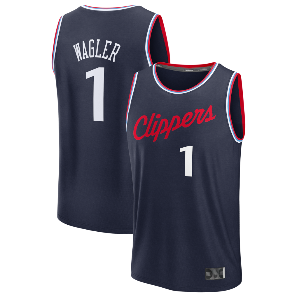 Trusc LA.Clippers #1 Keaton Wagler Navy Draft First Round Pick Fast Break Stitched Jerseys - Icon Edition
