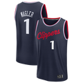 Trusc LA.Clippers #1 Keaton Wagler Navy Draft First Round Pick Fast Break Stitched Jerseys - Icon Edition