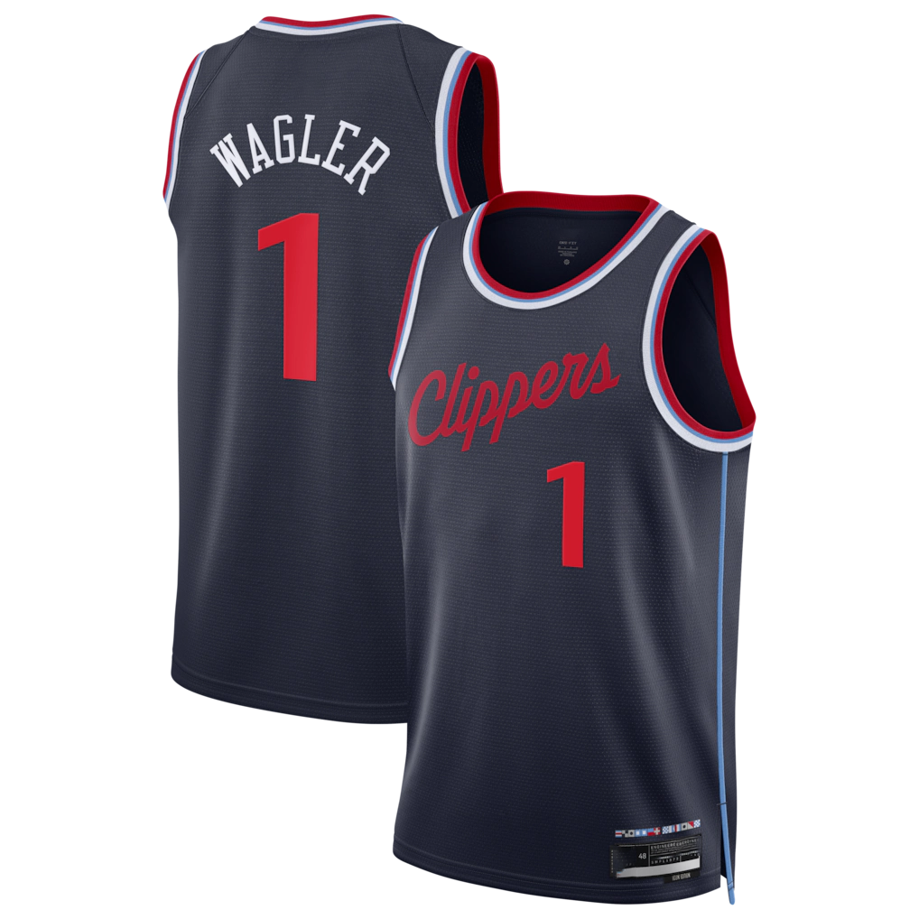 Trusc LA.Clippers #1 Keaton Wagler Navy Swingman Stitched Jerseys - Icon Edition