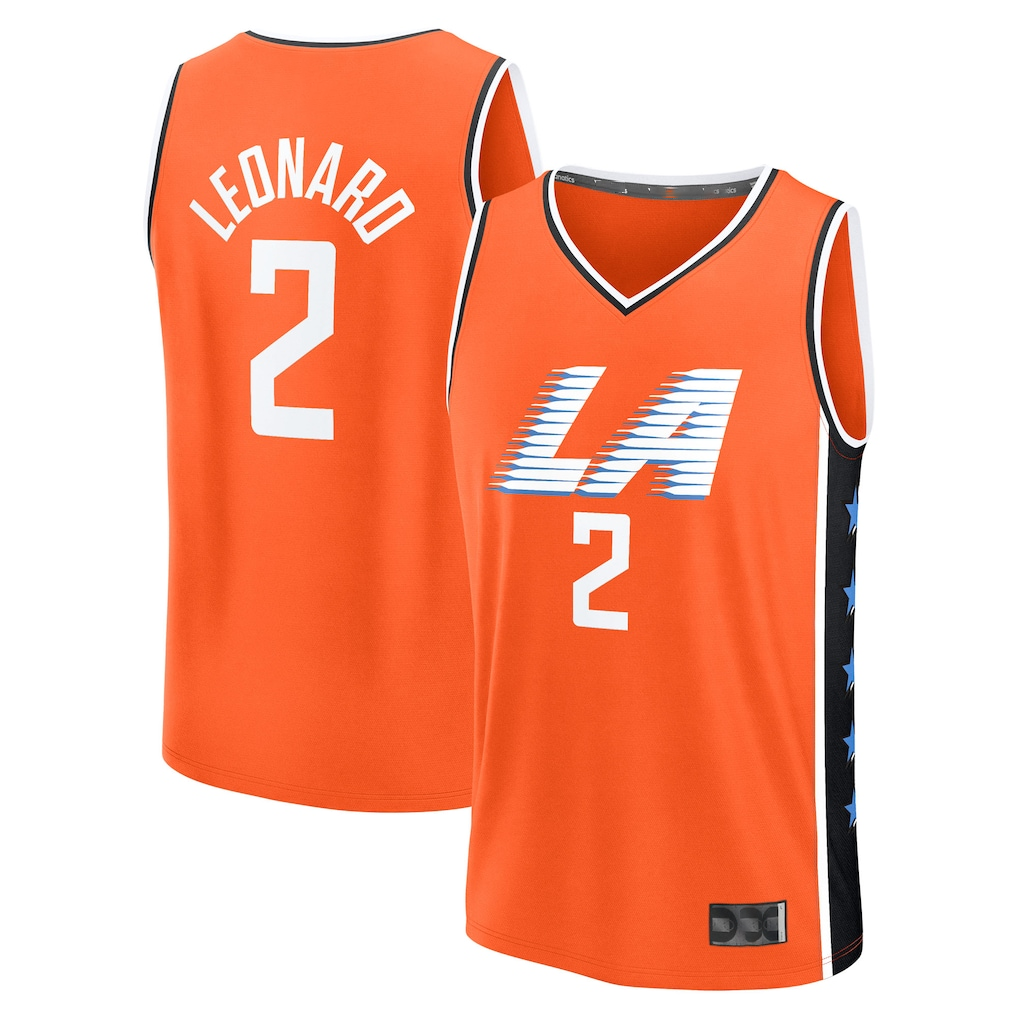 Trusc LA.Clippers #2 Kawhi Leonard Orange 2025-2026 City Edition Fast Break Stitched Jerseys