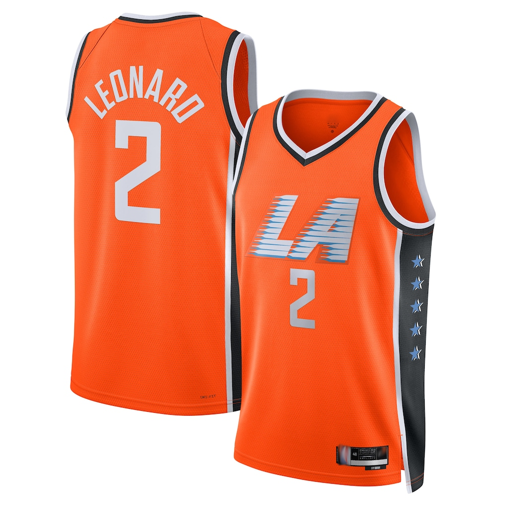 Trusc LA.Clippers #2 Kawhi Leonard Orange 2025-2026 Swingman Stitched Jerseys - City Edition