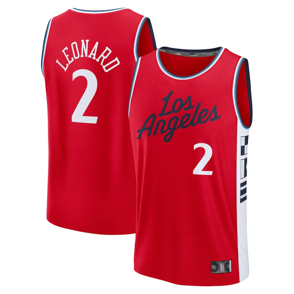 Trusc LA.Clippers #2 Kawhi Leonard Red Fast Break Replica Player Stitched Jerseys- Statement Edition