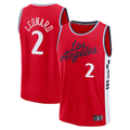 Trusc LA.Clippers #2 Kawhi Leonard Red Fast Break Replica Player Stitched Jerseys- Statement Edition