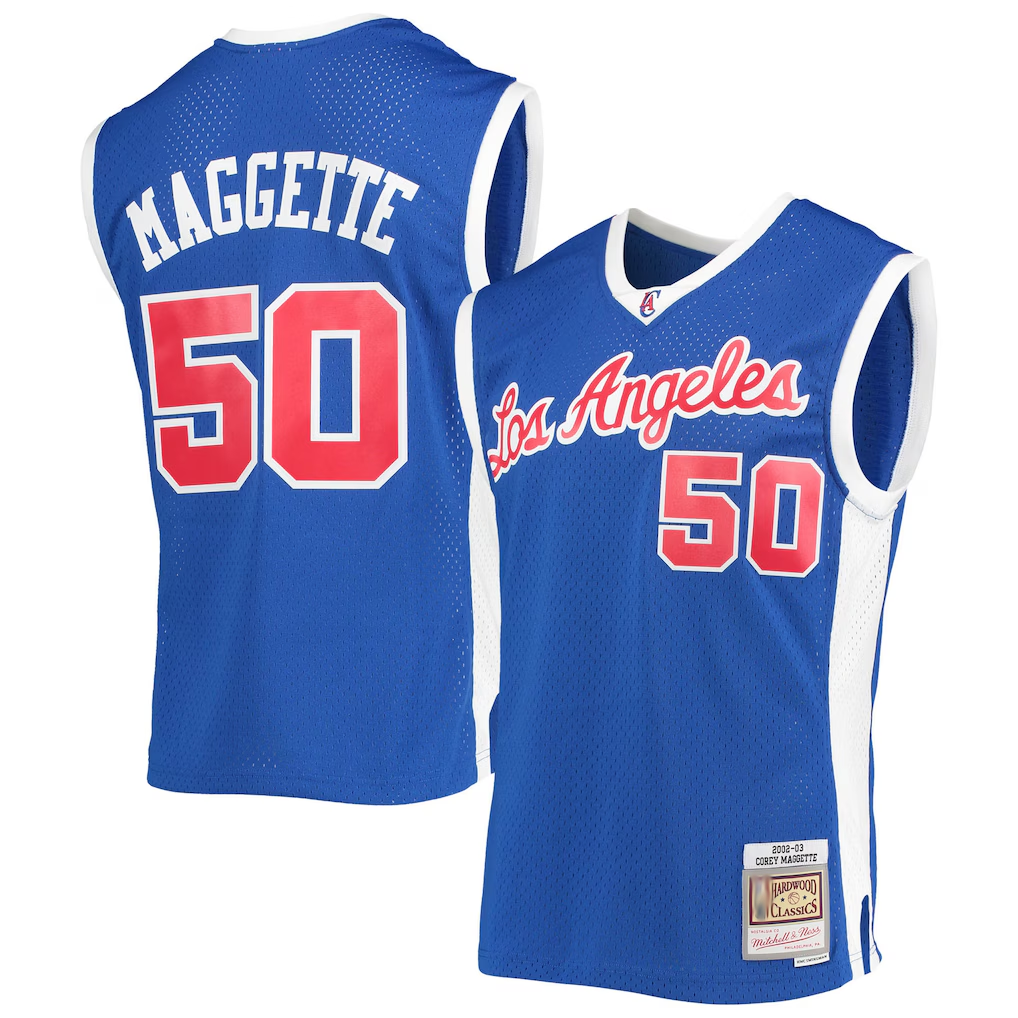 Trusc LA.Clippers #50 Corey Maggette Mitchell & Ness Royal 2002-2003 Hardwood Classics Swingman Stitched Jerseys