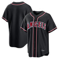Trusc LA.Angels Black Fashion Out Home Game Blank Player Stitched Jerseys