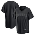 Trusc LA.Angels Black Pitch Fashion Blank Player T-shirt Stitched Jerseys