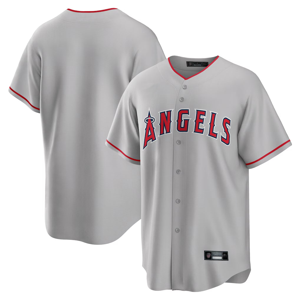 Trusc LA.Angels Gray Home Game Blank Player Stitched Jerseys