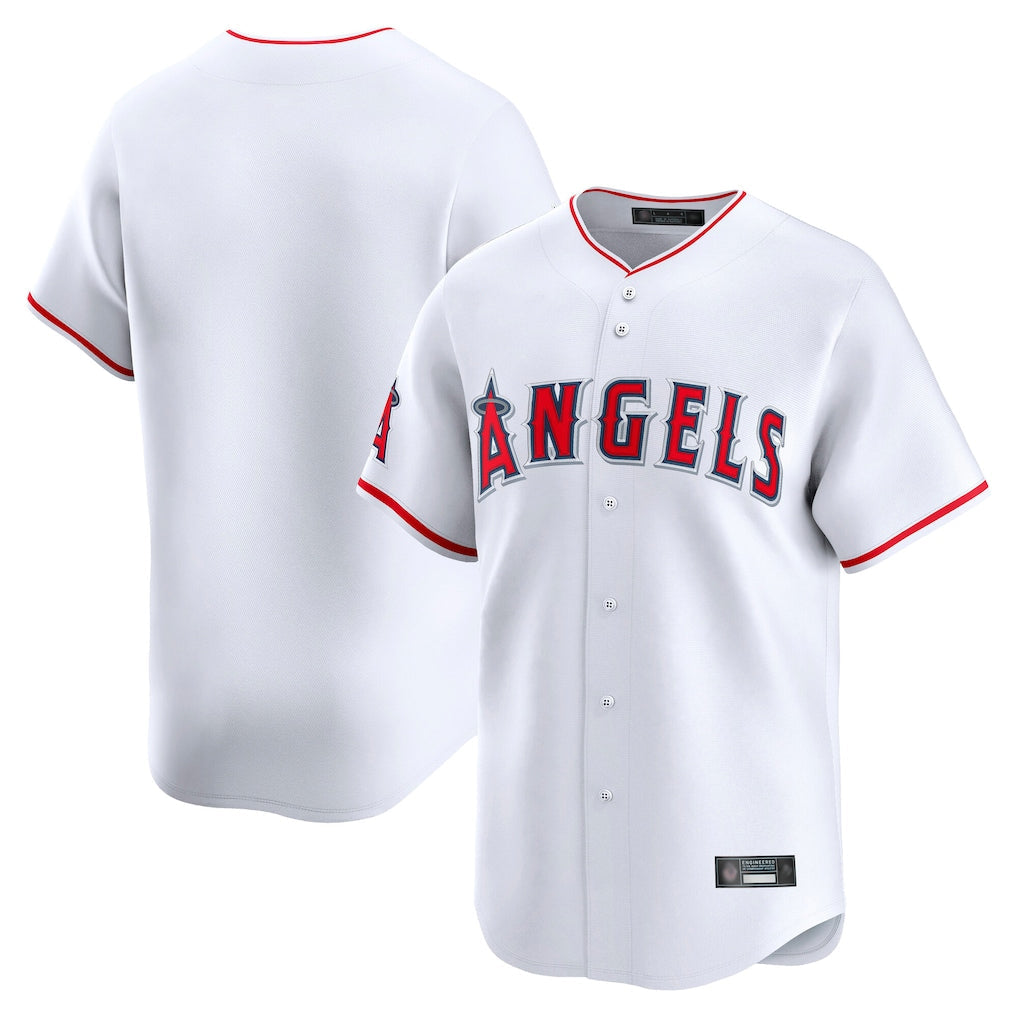 Trusc LA.Angels White Limited Home Blank Player Stitched Jerseys