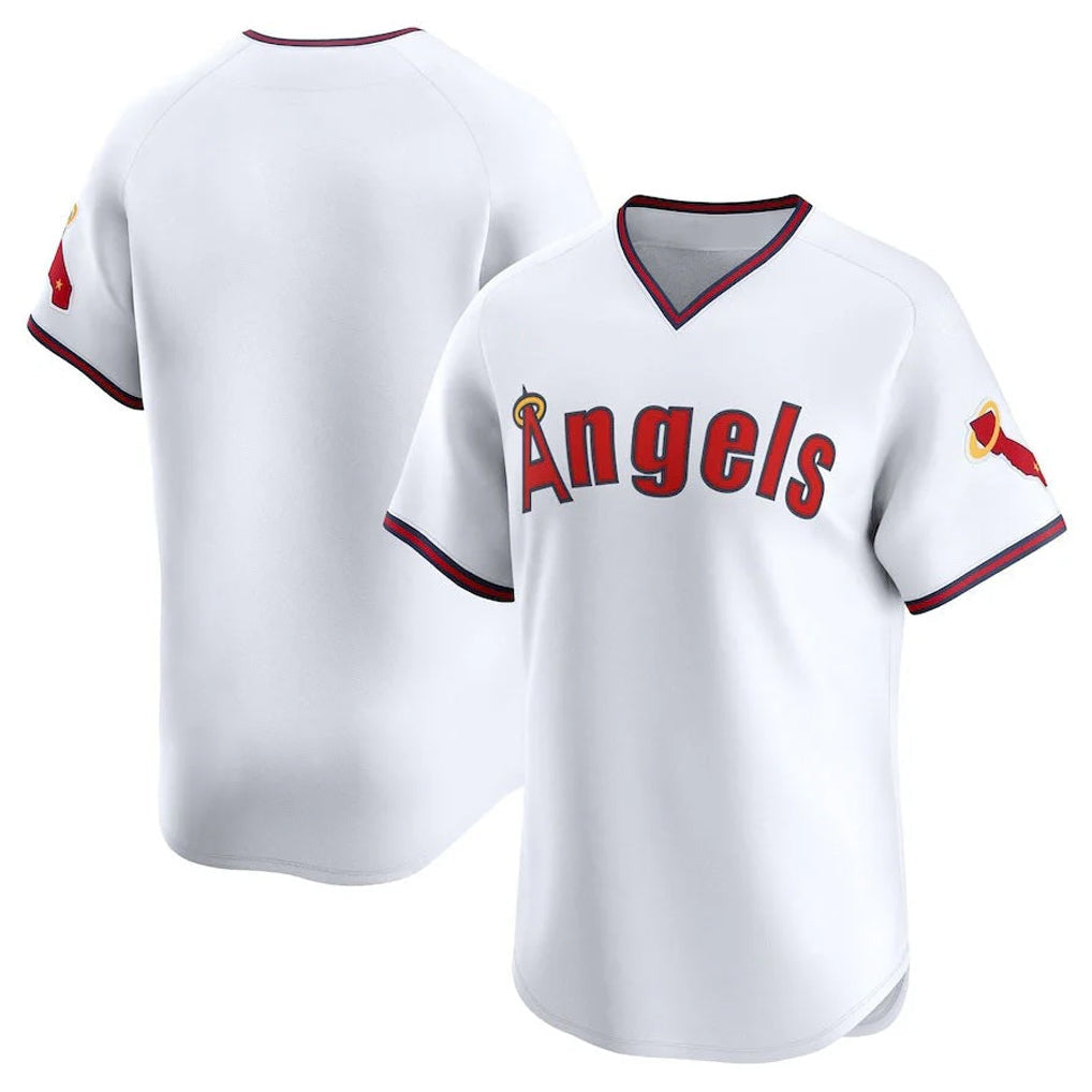 Trusc LA.Angels White T-shirt Home Limited Blank Player Stitched Jerseys