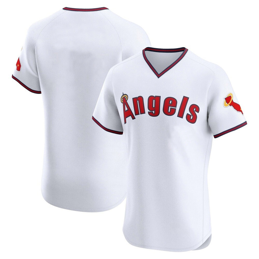 Trusc LA.Angels White T-shirt Home Limited Elite Blank Player Stitched Jerseys