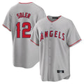 Trusc LA.Angels #12 Jorge Soler Player Gray Home Game Stitched Jerseys