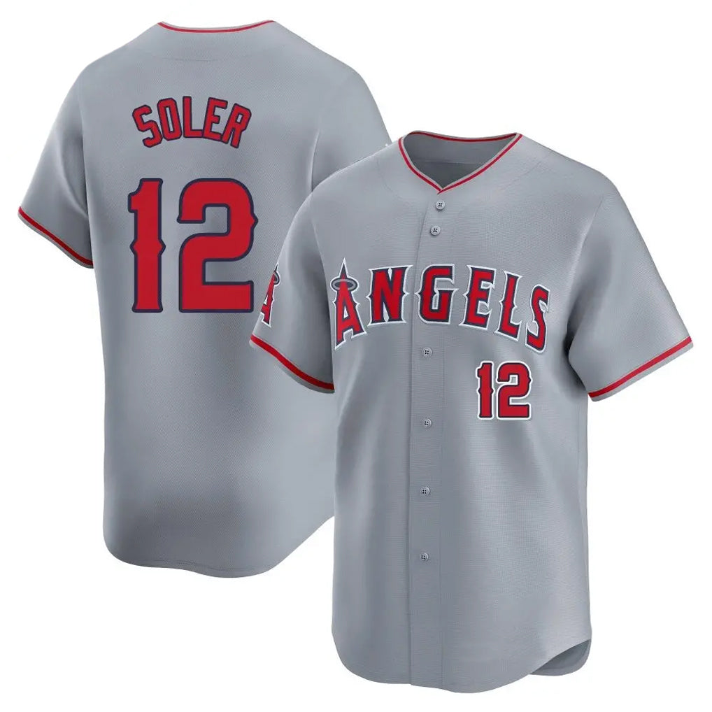 Trusc LA.Angels #12 Jorge Soler Player Gray Home Limited Stitched Jerseys