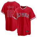 Trusc LA.Angels #12 Jorge Soler Player Red Home Game Stitched Jerseys