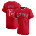 Trusc LA.Angels #12 Jorge Soler Player Red Home Limited Elite Stitched Jerseys