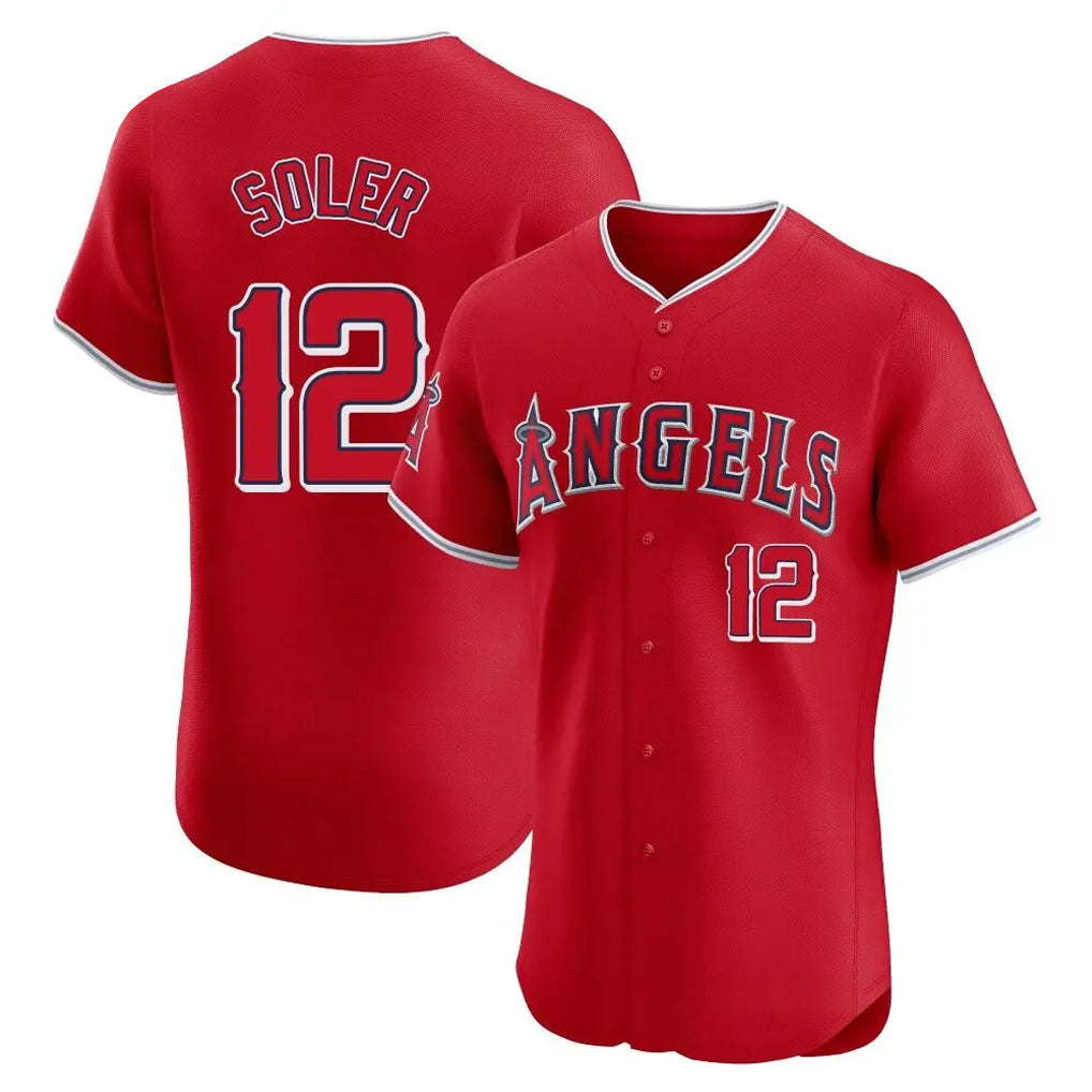 Trusc LA.Angels #12 Jorge Soler Player Red Home Limited Elite Stitched Jerseys