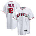 Trusc LA.Angels #12 Jorge Soler Player White Home Game Stitched Jerseys