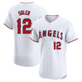 Trusc LA.Angels #12 Jorge Soler Player White Limited Elite Stitched Home Jerseys