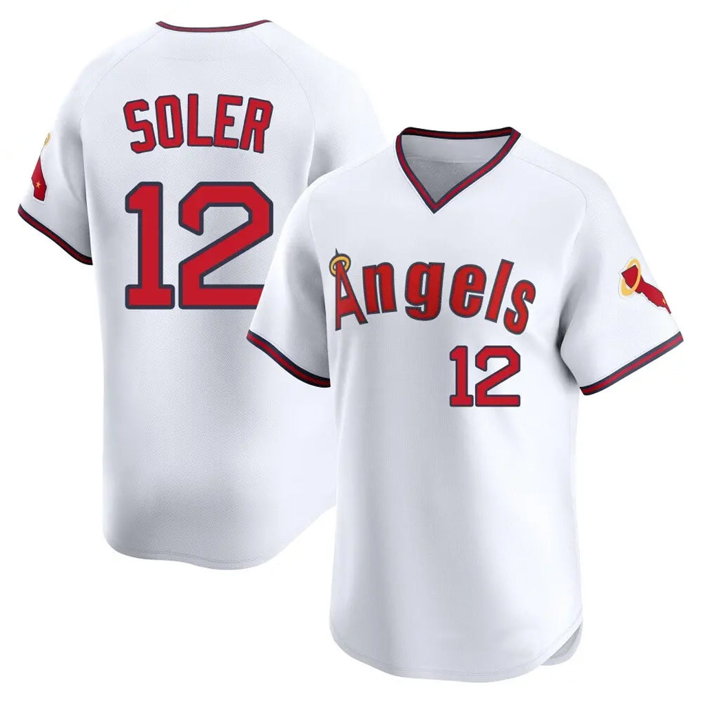 Trusc LA.Angels #12 Jorge Soler Player White T-shirt Home Limited Stitched Jerseys