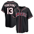 Trusc LA.Angels #13 Drew Pomeranz Player Black Fashion Out Home Game Stitched Jerseys