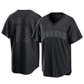 Trusc LA.Angels #13 Drew Pomeranz Player Black Pitch Fashion T-shirt Stitched Jerseys