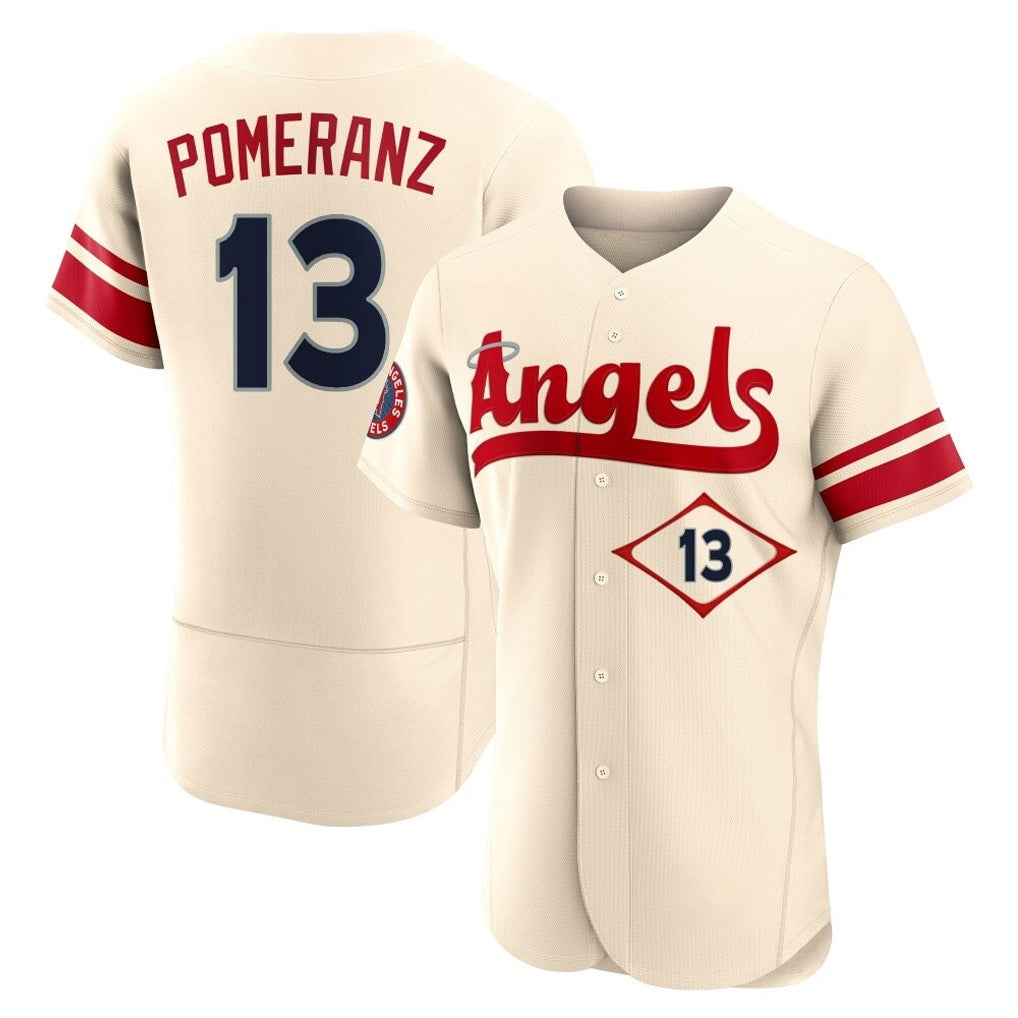 Trusc LA.Angels #13 Drew Pomeranz Player Cream City Connect Limited ELite Home Stitched Jerseys