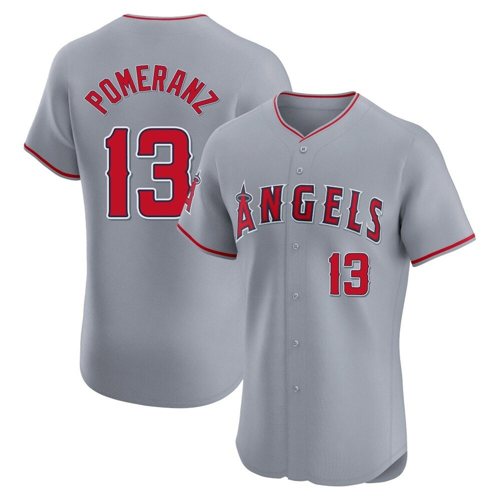 Trusc LA.Angels #13 Drew Pomeranz Player Gray Home Limited Elite Stitched Jerseys