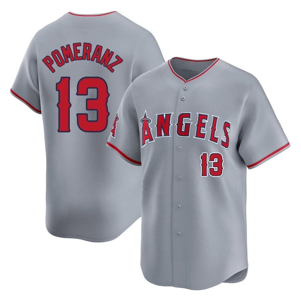 Trusc LA.Angels #13 Drew Pomeranz Player Gray Home Limited Stitched Jerseys