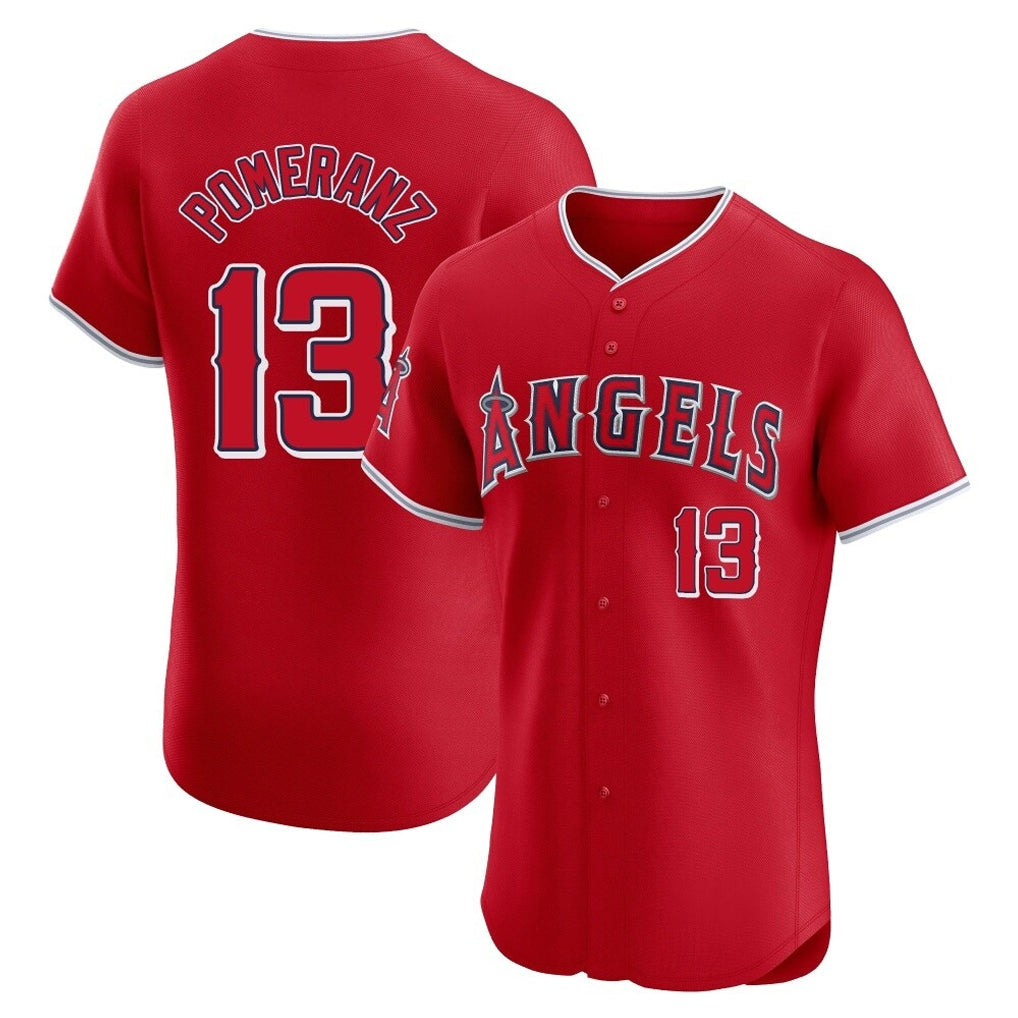 Trusc LA.Angels #13 Drew Pomeranz Player Red Home Limited Elite Stitched Jerseys