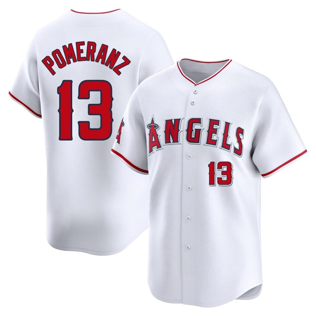 Trusc LA.Angels #13 Drew Pomeranz Player White Limited Home Stitched Jerseys