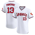 Trusc LA.Angels #13 Drew Pomeranz Player White T-shirt Home Limited Elite Stitched Jerseys