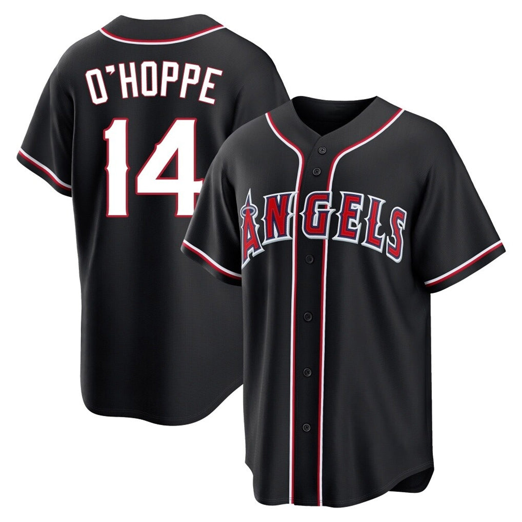 Trusc LA.Angels #14 Logan O'Hoppe Player Black Fashion Out Home Game Stitched Jerseys