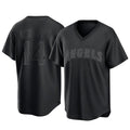 Trusc LA.Angels #14 Logan O'Hoppe Player Black Pitch Fashion T-shirt Stitched Jerseys