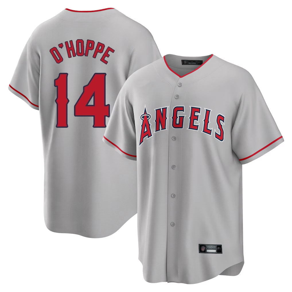 Trusc LA.Angels #14 Logan O'Hoppe Player Gray Home Game Stitched Jerseys