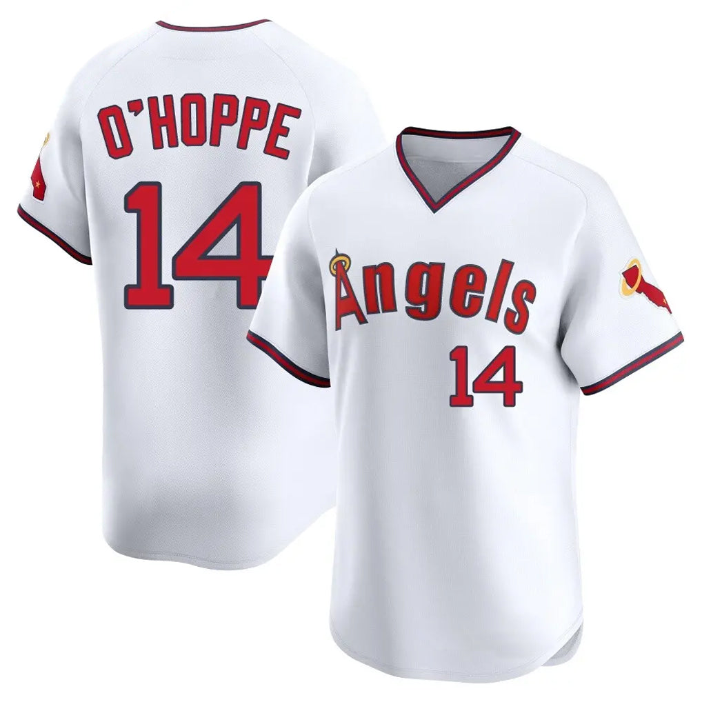 Trusc LA.Angels #14 Logan O'Hoppe Player White T-shirt Home Limited Stitched Jerseys