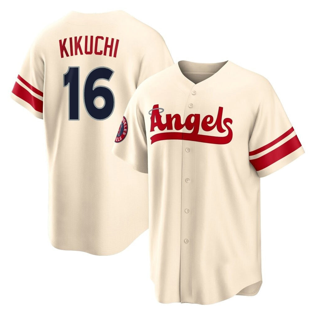 Trusc LA.Angels #16 Yusei Kikuchi Player Cream City Connect Home Stitched Jerseys
