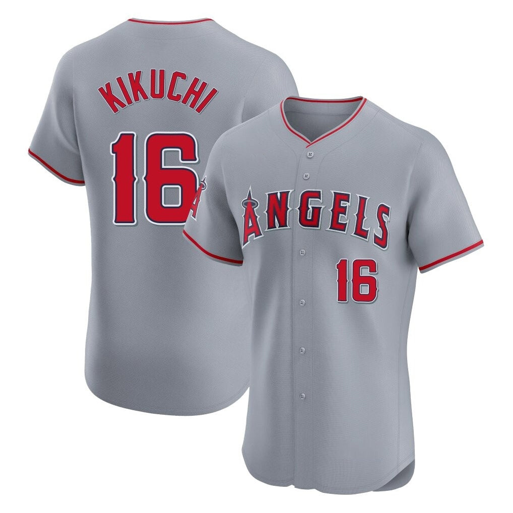 Trusc LA.Angels #16 Yusei Kikuchi Player Gray Home Limited Elite Stitched Jerseys