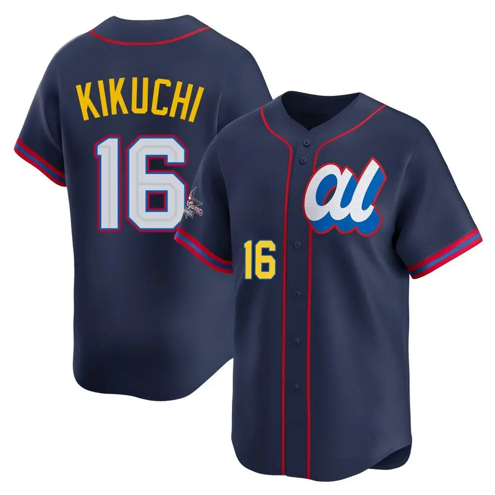 Trusc LA.Angels #16 Yusei Kikuchi Player Navy Limited American League All-Star Edition Stitched Jerseys