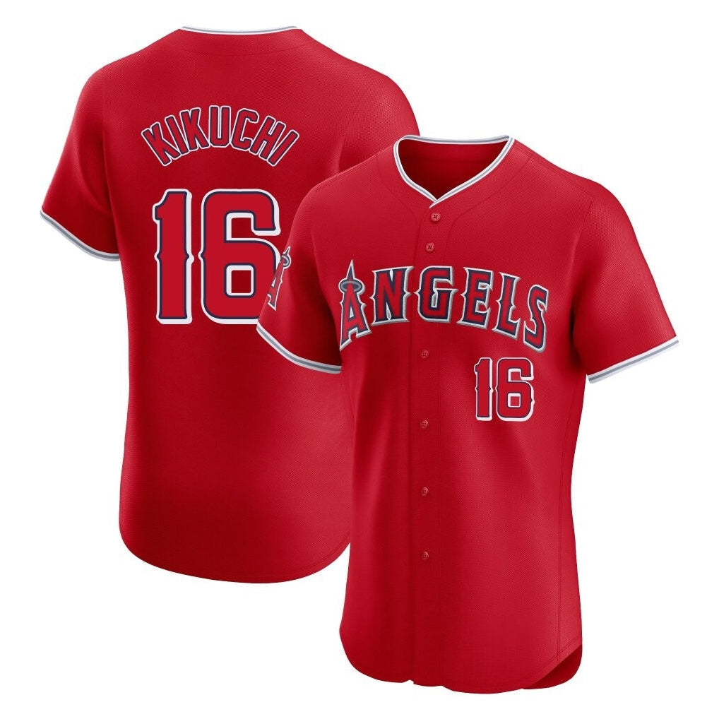 Trusc LA.Angels #16 Yusei Kikuchi Player Red Home Limited Elite Stitched Jerseys