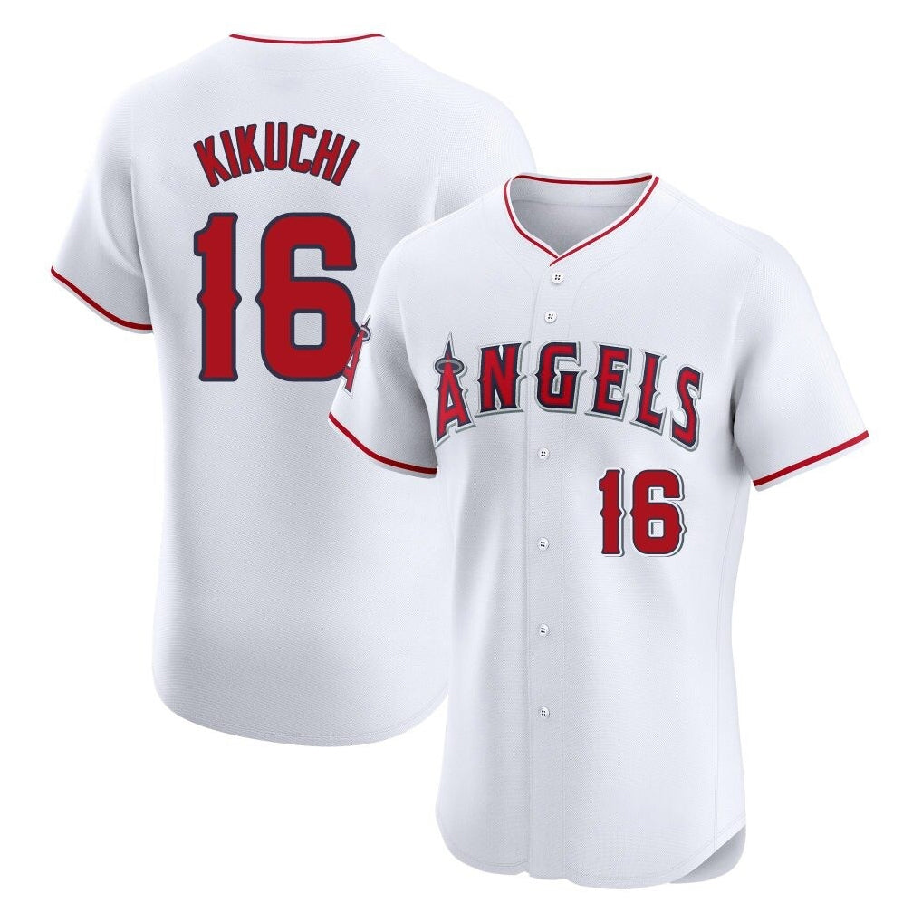Trusc LA.Angels #16 Yusei Kikuchi Player White Limited Elite Stitched Home Jerseys