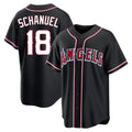 Trusc LA.Angels #18 Nolan Schanuel Player Black Fashion Out Home Game Stitched Jerseys