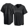 Trusc LA.Angels #18 Nolan Schanuel Player Black Pitch Fashion T-shirt Stitched Jerseys