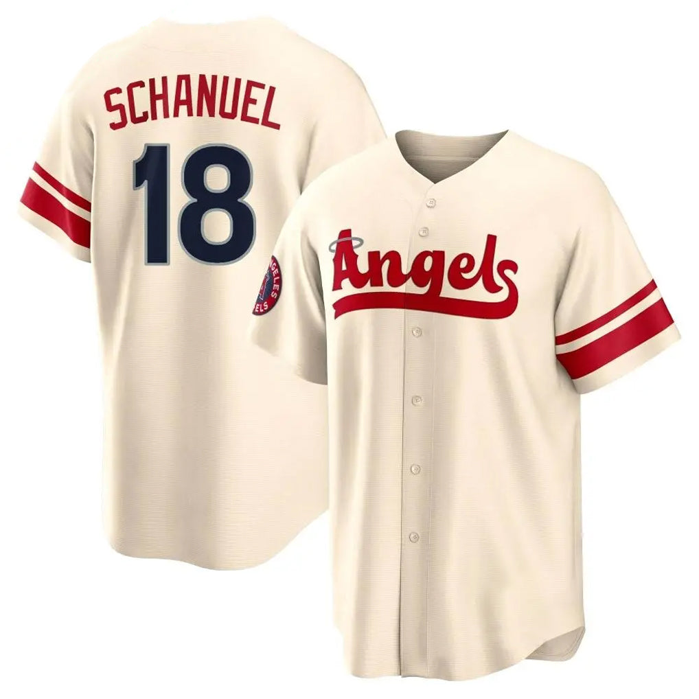Trusc LA.Angels #18 Nolan Schanuel Player Cream City Connect Home Stitched Jerseys