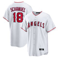 Trusc LA.Angels #18 Nolan Schanuel Player White Home Game Stitched Jerseys