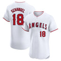 Trusc LA.Angels #18 Nolan Schanuel Player White Limited Elite Stitched Home Jerseys