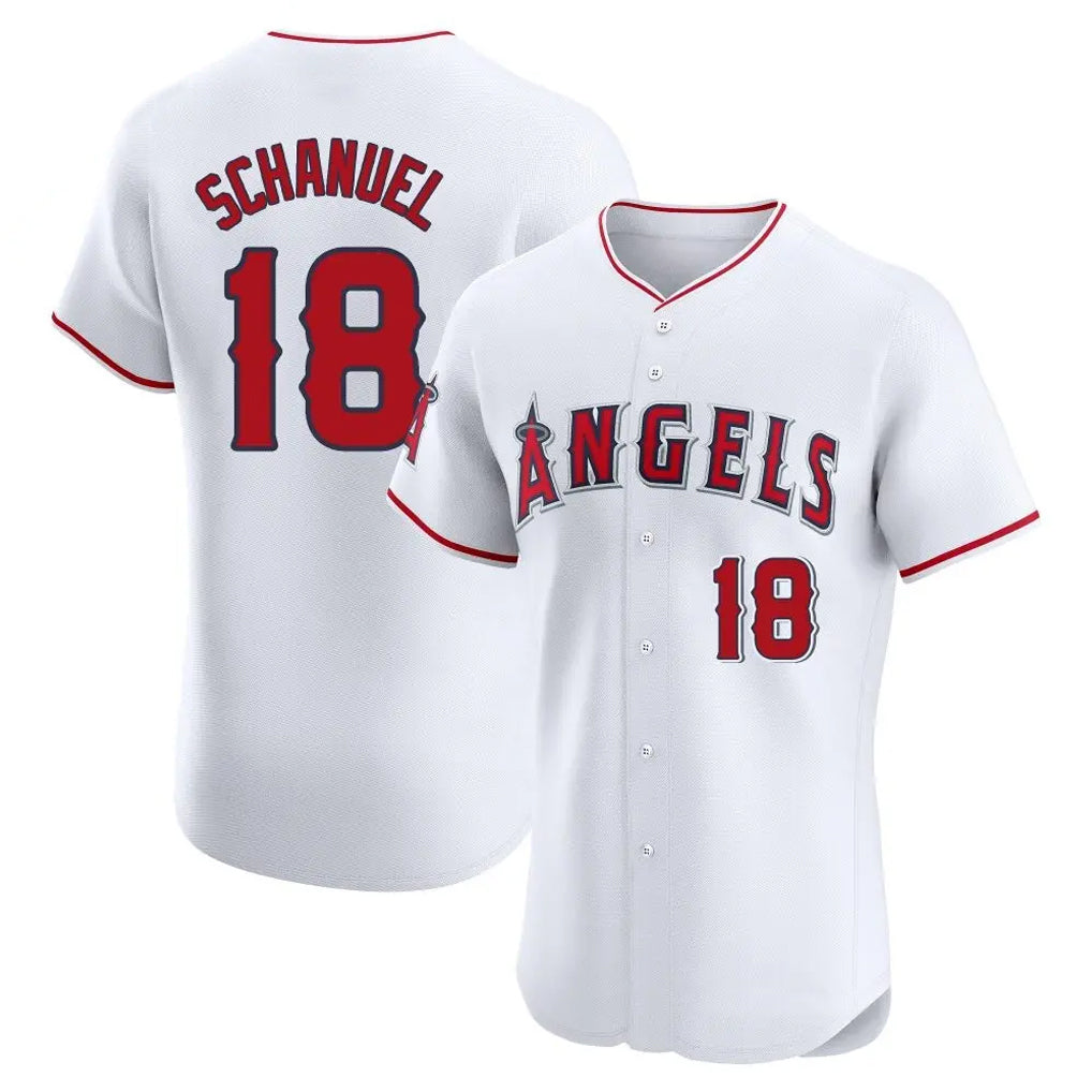 Trusc LA.Angels #18 Nolan Schanuel Player White Limited Elite Stitched Home Jerseys