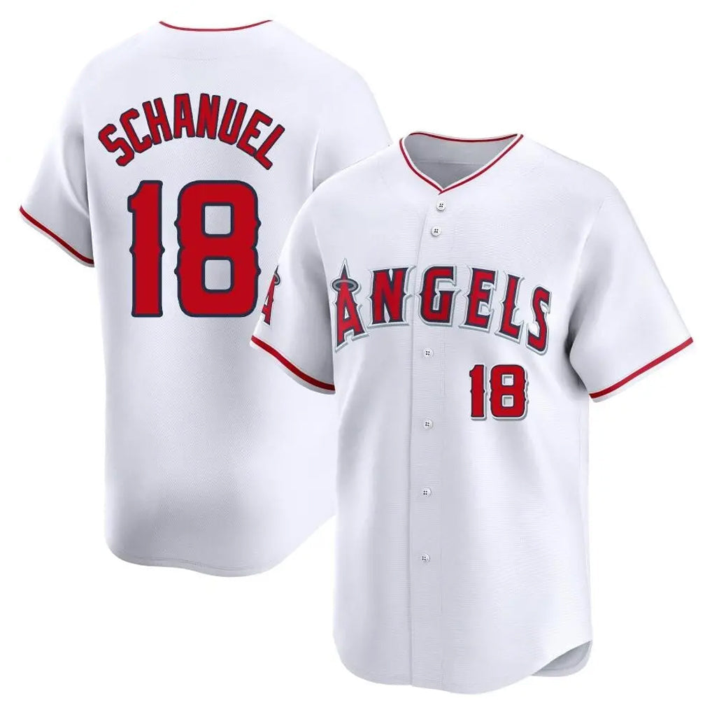 Trusc LA.Angels #18 Nolan Schanuel Player White Limited Home Stitched Jerseys
